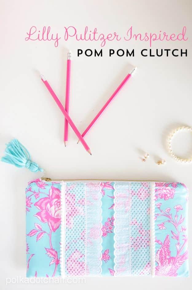 Pom Pom Summer Clutch, a popular choice on this list and a project that comes together in an afternoon