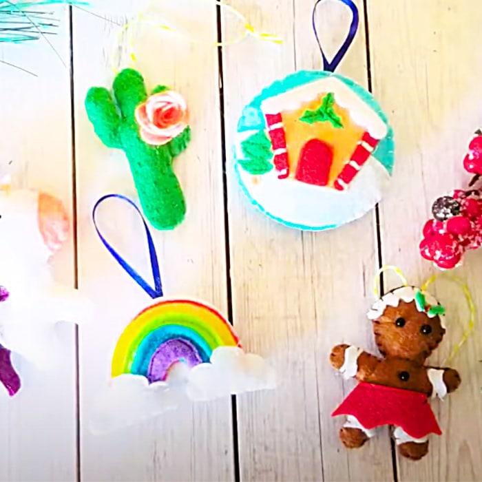 DIY Felt Ornament Ideas - How To Make Christmas Ornaments - DIY Cricut Projects