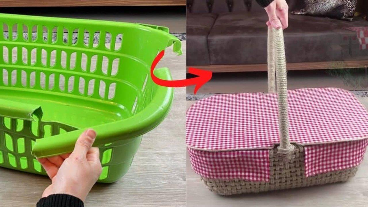 DIY Recycled Picnic Basket Tutorial