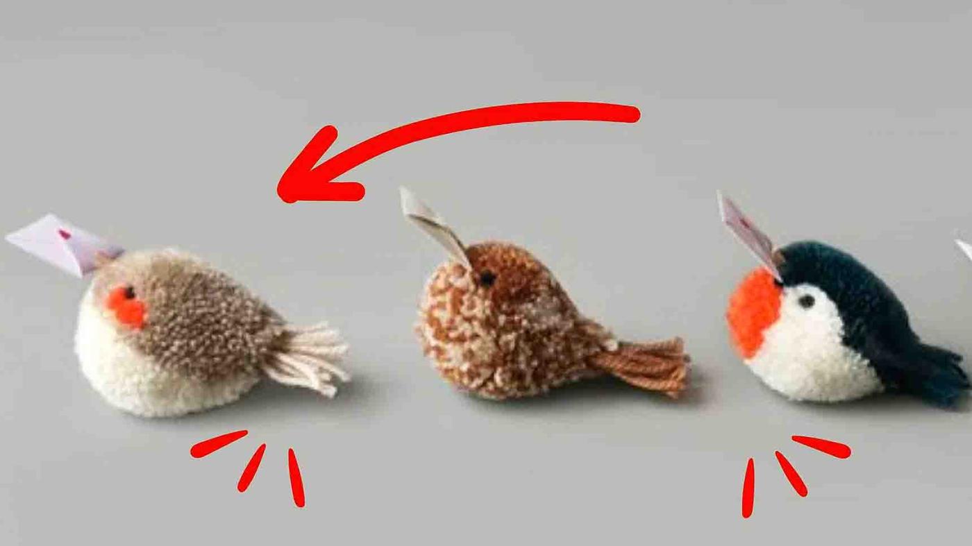 DIY Pom Pom Love Birds Tutorial