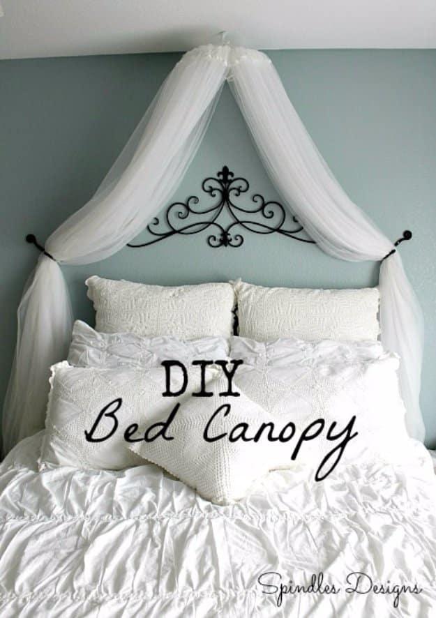 DIY Renters Decor Ideas - DIY Bedroom Canopy - Cool DIY Projects for Those Renting Aparments, Condos or Dorm Rooms - Easy Temporary Wall Art, Contact Paper, Washi Tape and Shelves