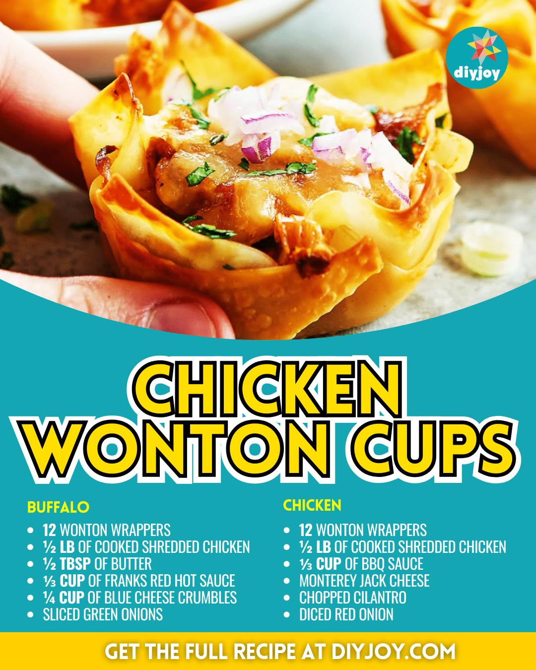 Easy Chicken Wonton Cups Recipe