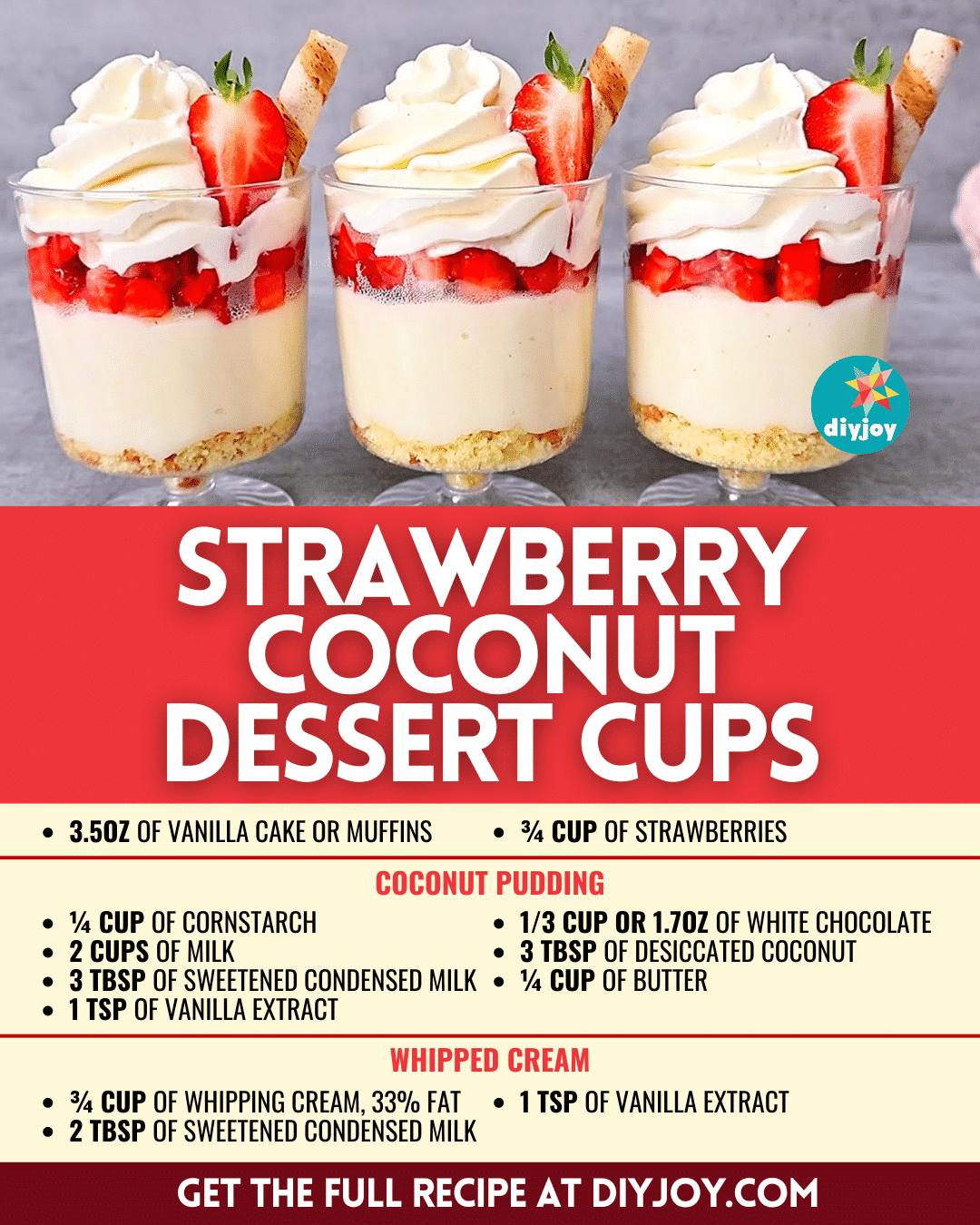 No-Bake Strawberry Coconut Dessert Cups Recipe