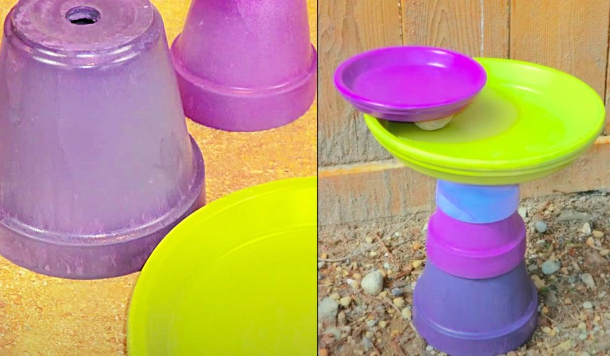 How To Make A Flower Pot Bird Bath