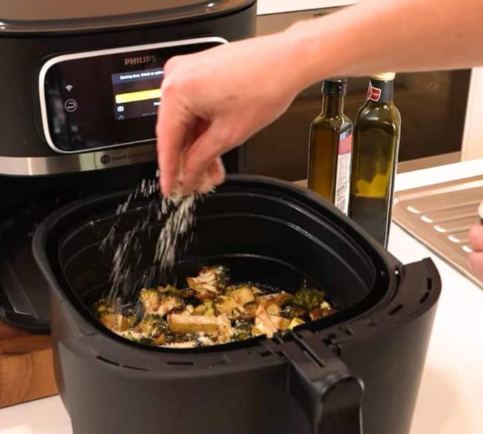 How to Make Charred Air Fryer Parmesan Crusted Broccoli
