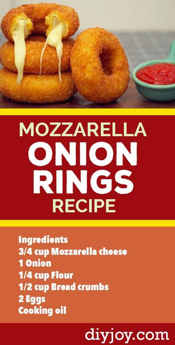Onion Rings Recipe With Cheese - How to Make Mozzarella Stuffed Onion Rings - Country Cooking and Homestyle Southern Recipes - Side Dishes for Dinner