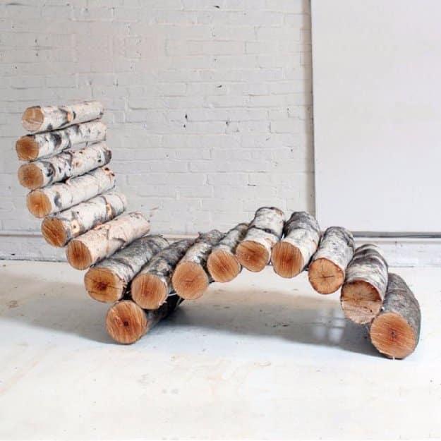 Make a Log Lounger, a backyard project idea, simple enough for a first try and a satisfying finish for not much work