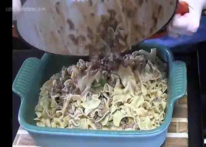 Baking the country beef and tomato casserole