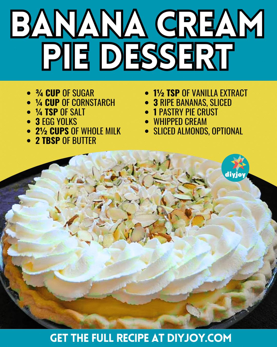 Easy Banana Cream Pie Dessert Recipe