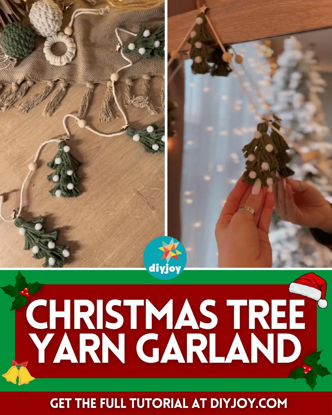 Easy DIY Christmas Tree Yarn Garland
