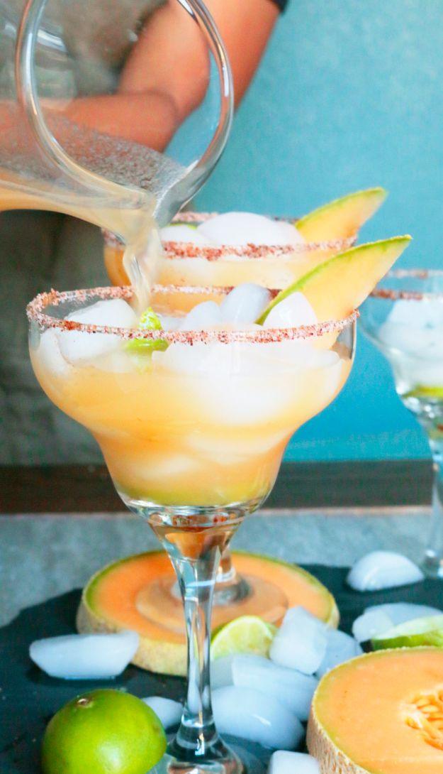 Margarita Recipes - Cantaloupe Margaritas - Drink Recipes for a Party - Recipe Ideas for Blender Margaritas - Lime, Strawberry, Fruit | Easy Drinks With Tequila