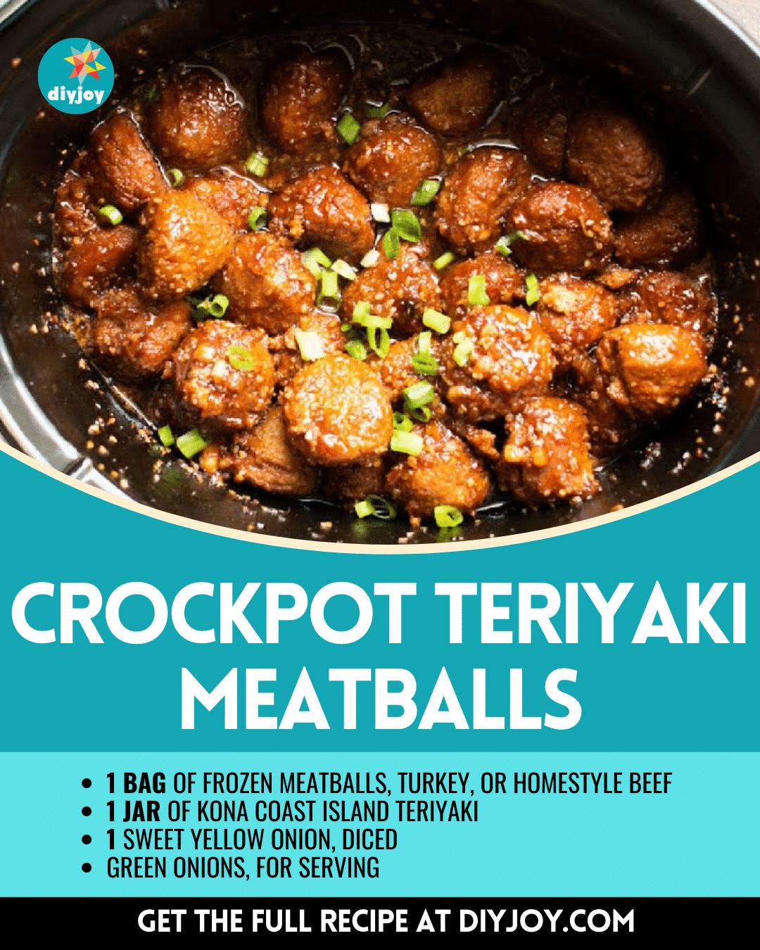 4-Ingredient Crockpot Teriyaki Meatballs Recipe