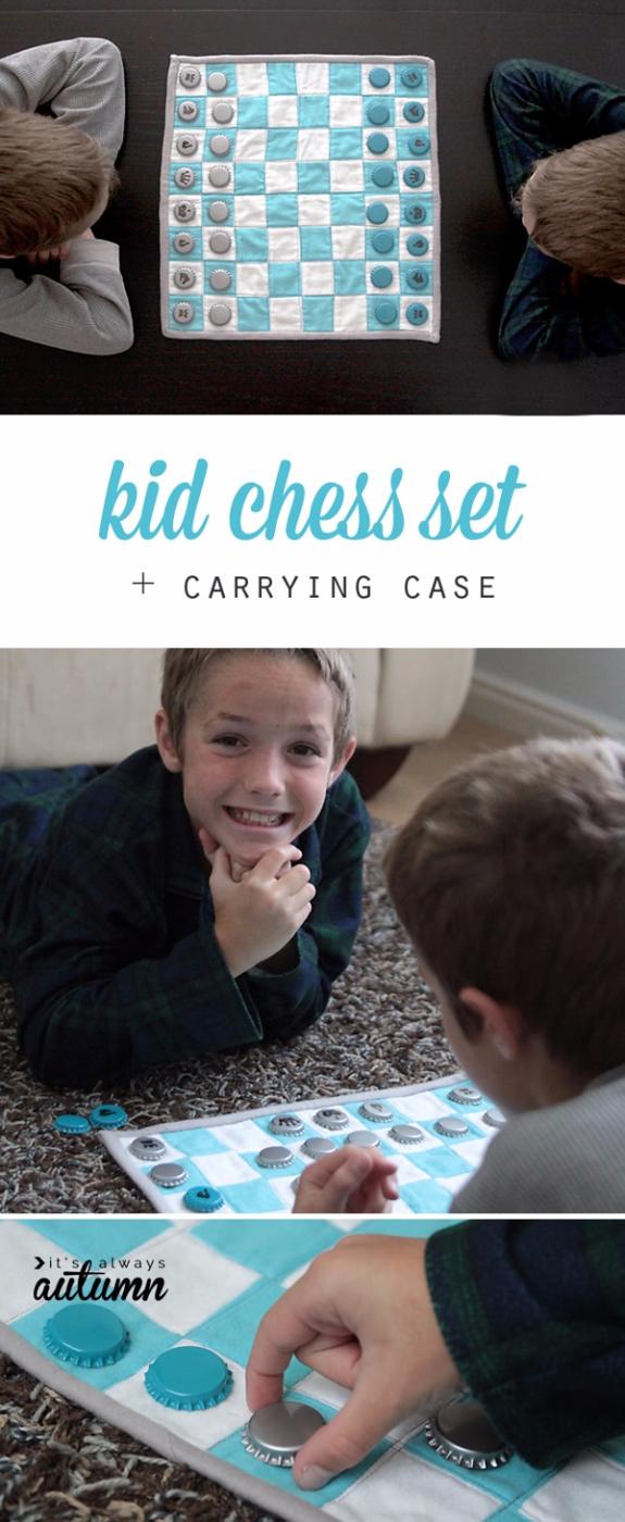 Best Quilting Projects for DIY Gifts - Kid Chess Set Carrying Case - Things You Can Quilt and Sew for Friends, Family and Christmas Gift Ideas - Easy and Quick Quilting Patterns fo