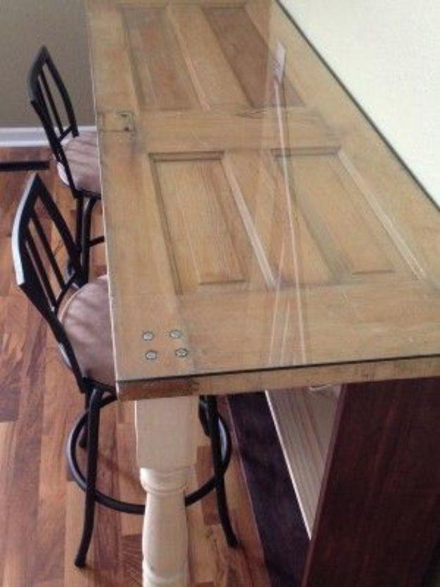Recycle Old Door Into New Desk, doable in a single sitting with basic tools and a detail guests always ask about