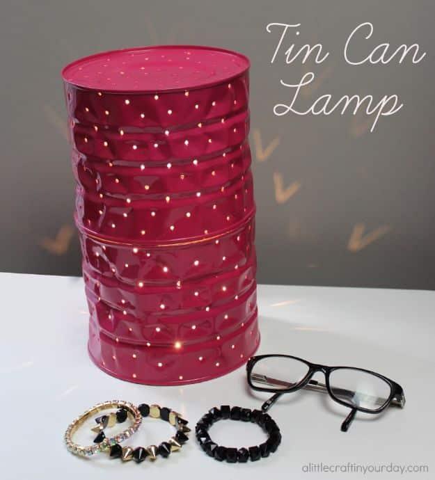 Tin Can Lamp, an upcycled metal accent, forgiving enough to redo without wasting materials and a keepsake worth handing down