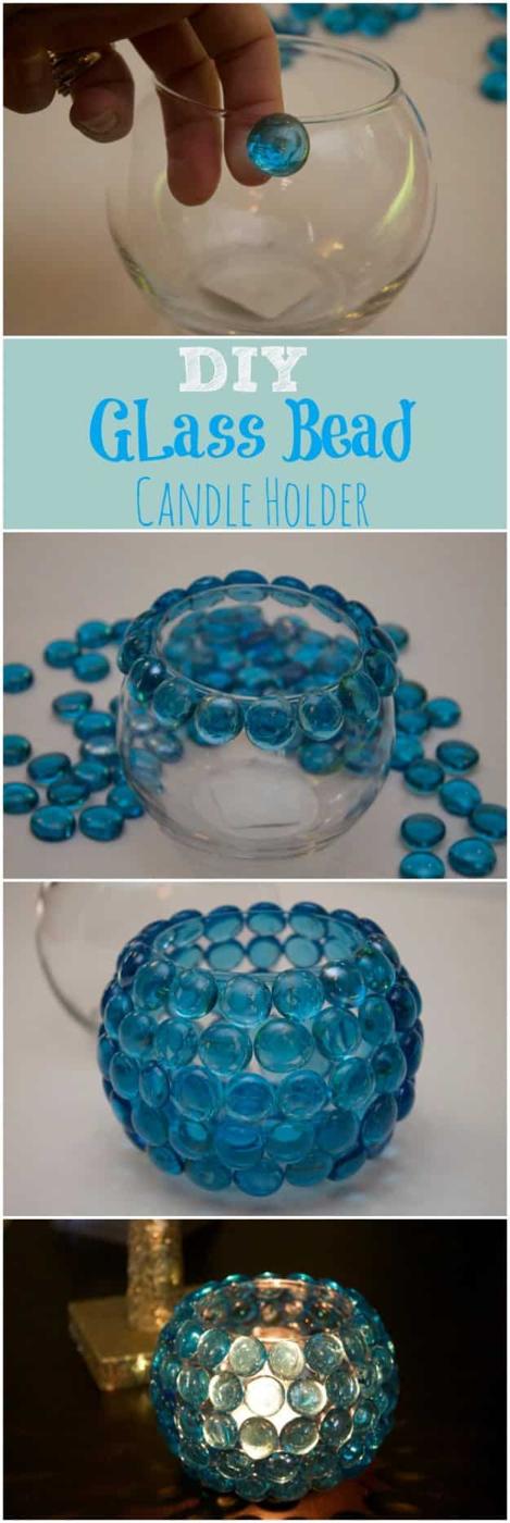 DIY Glass Bead Vase, one of the best picks on this list and an idea that is easy to recreate at home