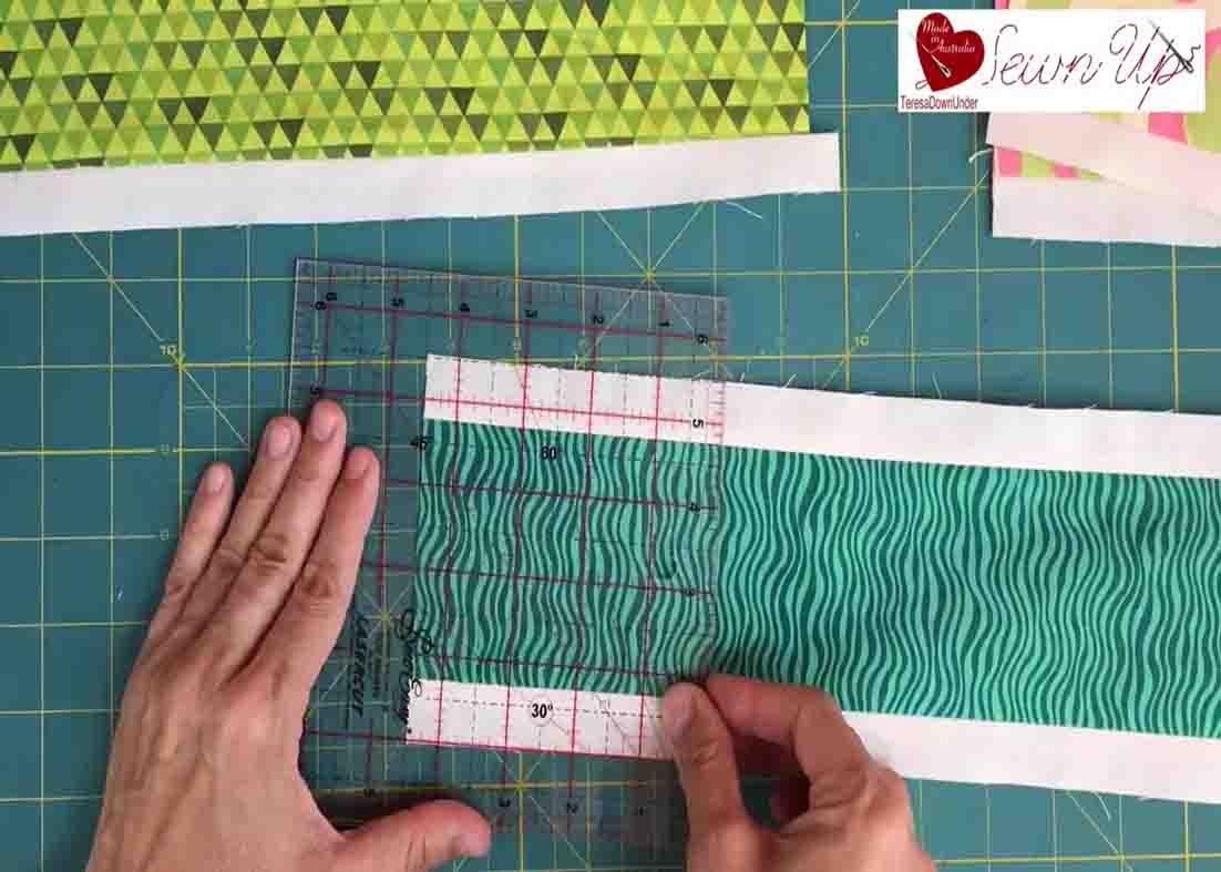 Cutting the blocks for the bricks quilt