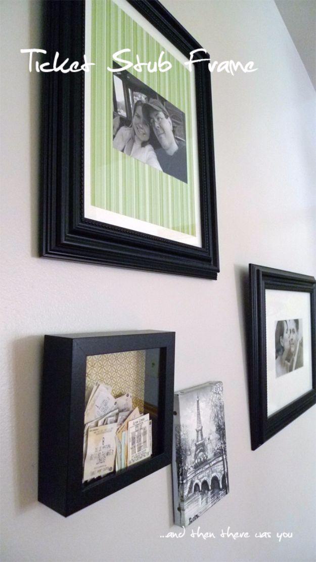 DIY Media Room Ideas - Ticket Stub Frame - Do It Yourslef TV Consoles, Wall Art, Sofas and Seating, Chairs, TV Stands, Remote Holders and Shelving Tutorials - Creative Furniture fo