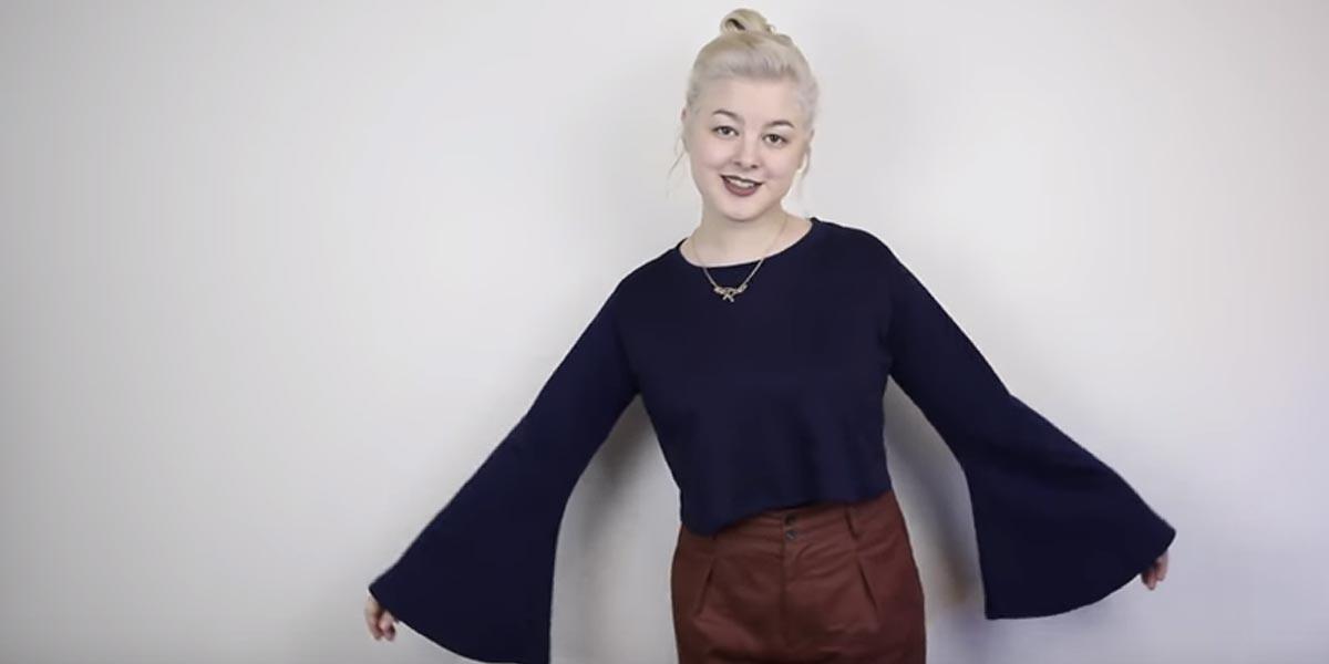 Bell Sleeved Tops Are The Hot Item Now And She Shows You How To Make Them!