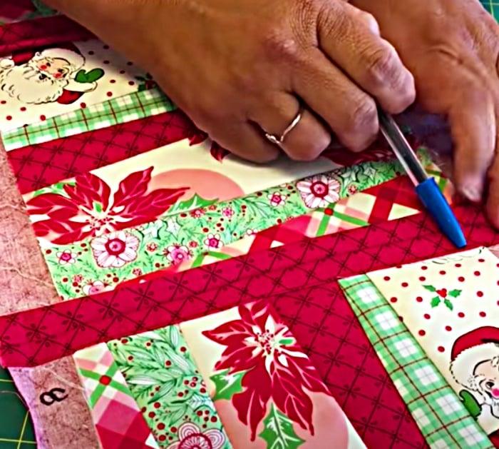 How to make a table runner using a quilt as you go method