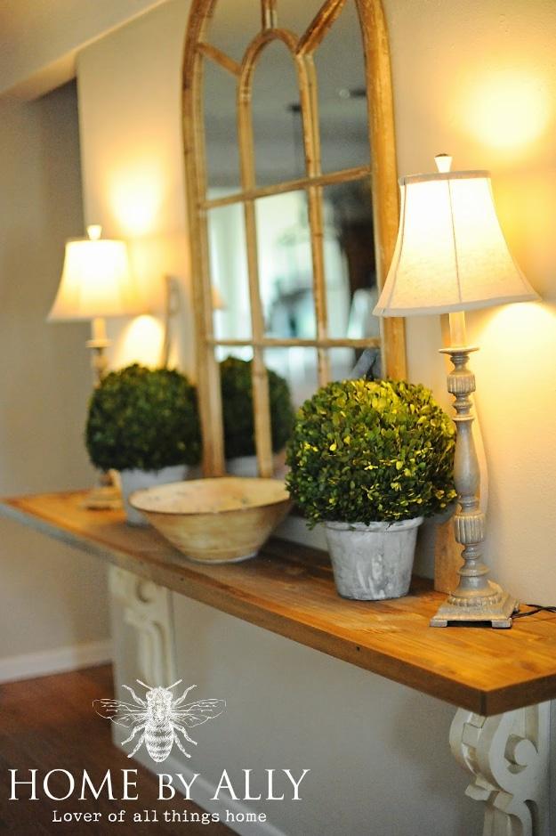 DIY Entryway Table Using Corbels, a thoughtful touch that elevates the whole look and a fresh take on a classic idea