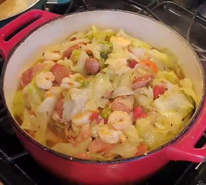 Easy Spicy Cabbage with Shrimp and Sausage Recipe