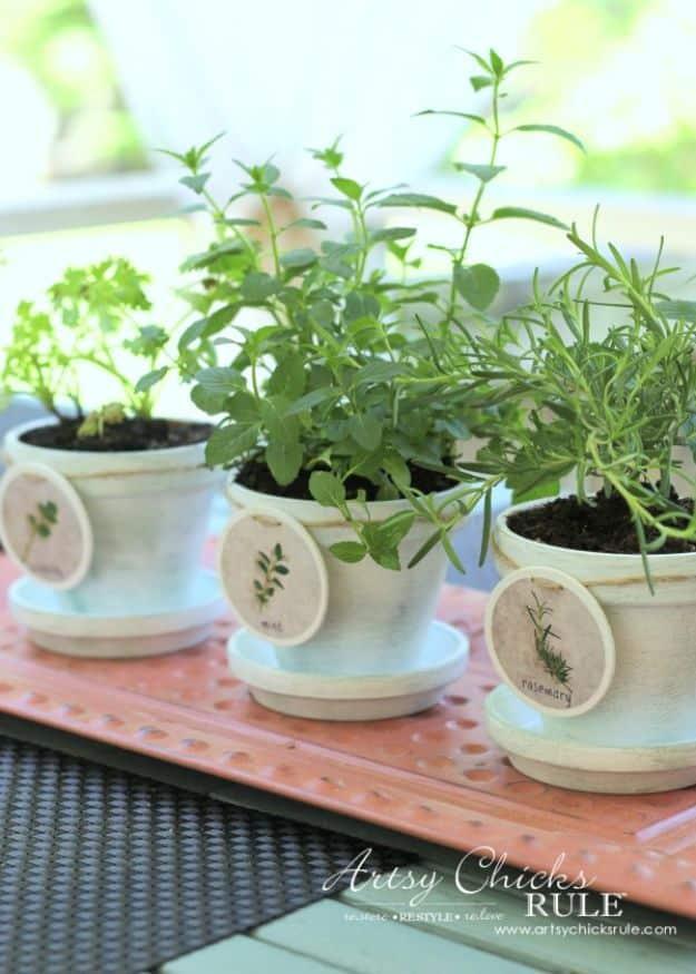 DIY Ideas for Clay Pots - DIY Decorative Clay Pots with Herbs - Cute Gardening Projects Tutorials for Decorating Pots - Pretty Rustic and Farmhouse Planters for Cheap Home Decor