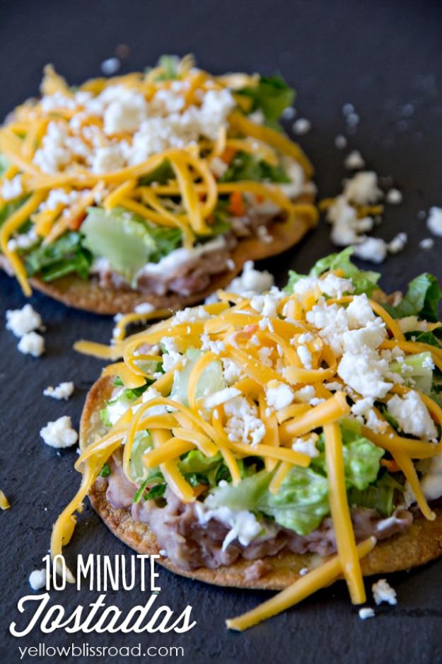 Healthy Lunch Ideas for Work - Oven Baked Tostadas - Quick and Easy Recipes You Can Pack for Lunches at the Office - Lowfat and Simple Ideas for Eating on the Job - Microwave, No H