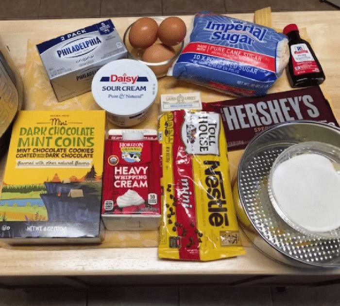 Ingredients for Double Chocolate Cheesecake