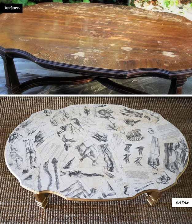 DIY Rustic Home Decor Ideas | Easy Decoupage Furniture Projects | DIY Coffee Table Makeover | DIY Projects and Crafts by Sueeye #coffeetables #diyfurniture
