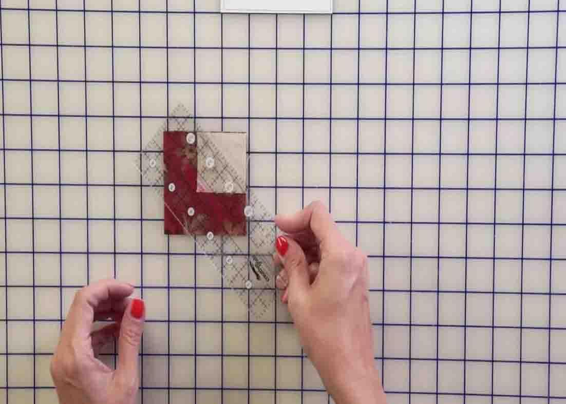 Creating the fruit unit for the fruitcake shortcut quilt