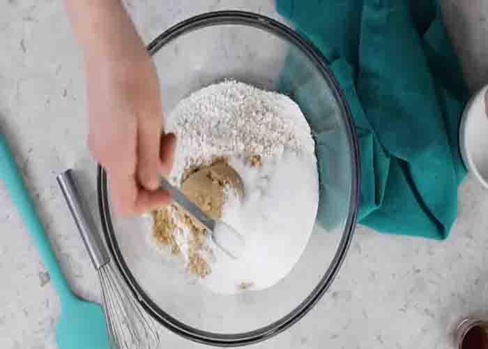 Making the chocolate zucchini bread batter