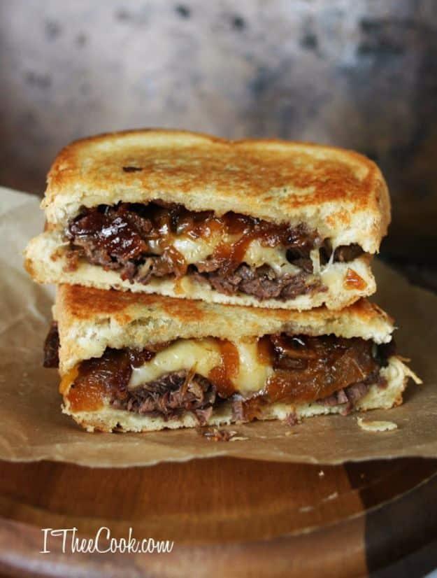 Best Barbecue Recipes - BBQ Brisket Grilled Cheese with Bacon Jam - Easy BBQ Recipe Ideas for Lunch, Dinner and Quick Party Appetizers - Grilled and Smoked Foods, Chicken, Beef and