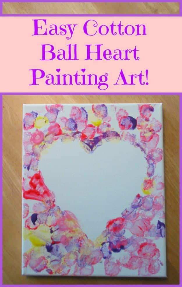 White canvas dabbed all over in pink and purple paint with a clean white heart shape in the center, under a typeset title