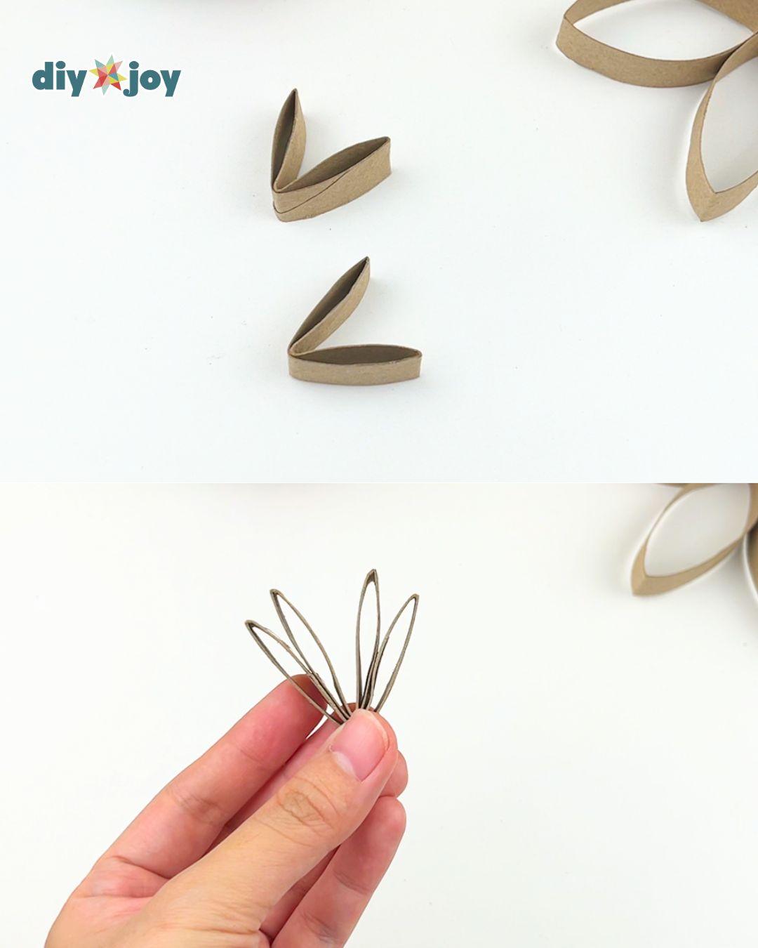 Christmas Ornaments Snowflake Toilet Paper Tubes — folding and gluing