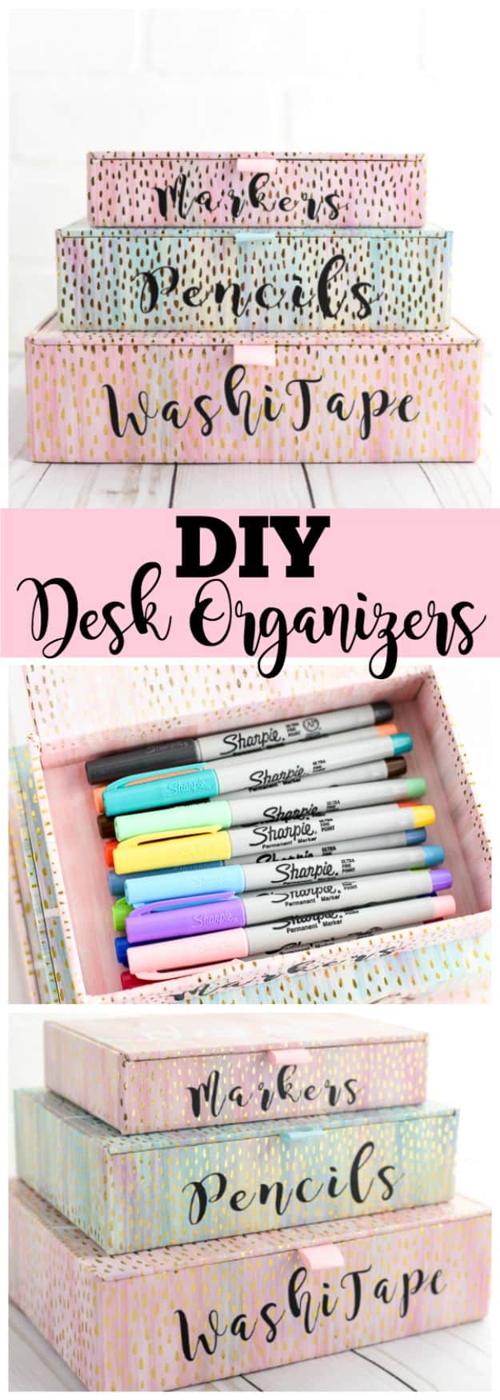 Organizing Ideas for Your Life - DIY Desk Organizers - Easy Crafts and Cool Ideas for Getting Organized - Best Ways to Get Organized - Things to Make for Being More Efficient and P