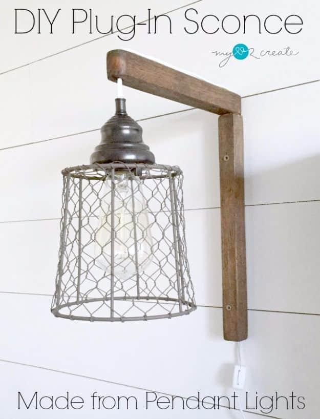 DIY Plug-in Sconces, a simple weekend project using basic supplies and a stylish lighting upgrade anyone can build