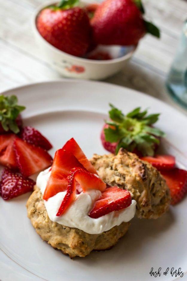 Low Sugar Dessert Recipes - Strawberry Lemon Shortcakes - Healthy Desserts and Ideas for Healthy Sweets Without Much Sugar - Raw Foods and Easy Clean Eating Dessert Tips, Keto Diet
