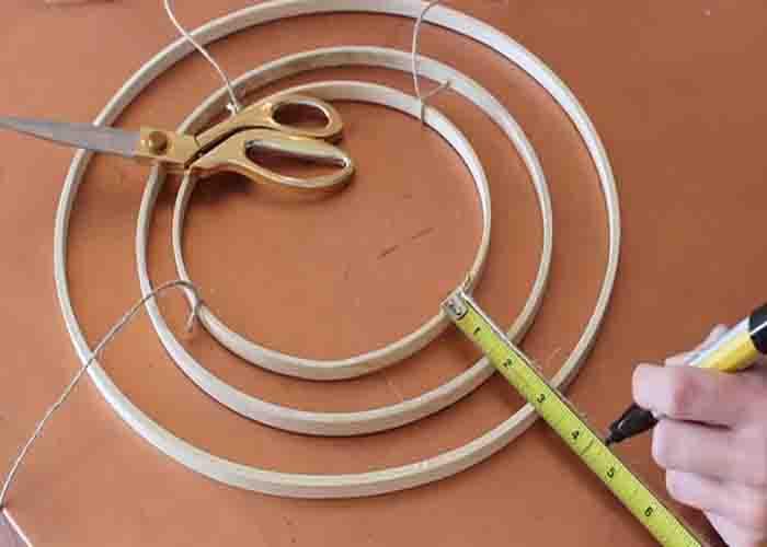 Making the skeleton of the fringe chandelier
