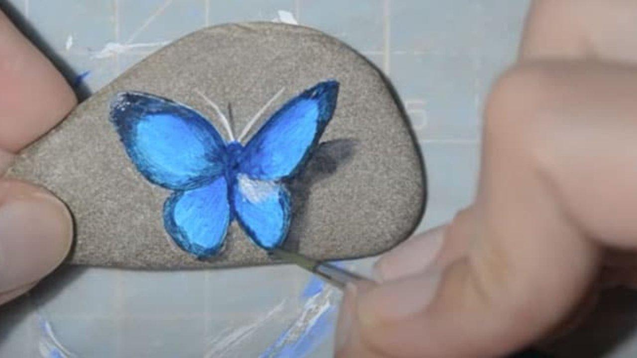 Easy DIY Butterfly Rock Painting