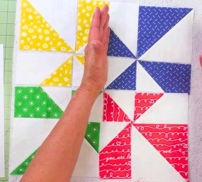 Easy to Sew Whirligig Quilt Block