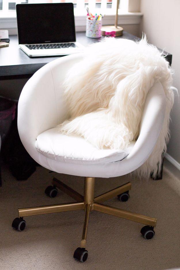 IKEA Hacks For The Bedroom - DIY IKEA Hack Gold Chair - Best IKEA Furniture Hack Ideas for Bed, Storage, Nightstand, Closet System and Storage, Dresser, Vanity, Wall Art and Kids R