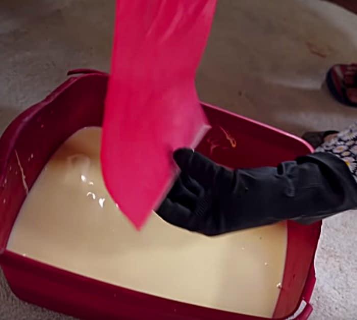 Make a colored paper floor with constuction paper from the craft store