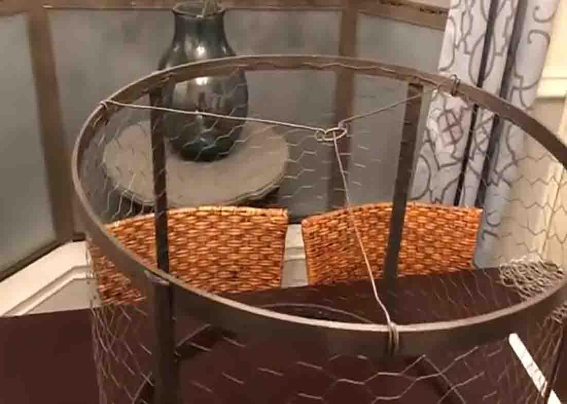 Attaching the hang for the chandelier