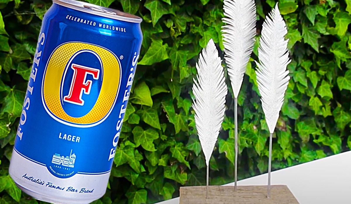 Turn Beer Cans Into A Feather Sculpture
