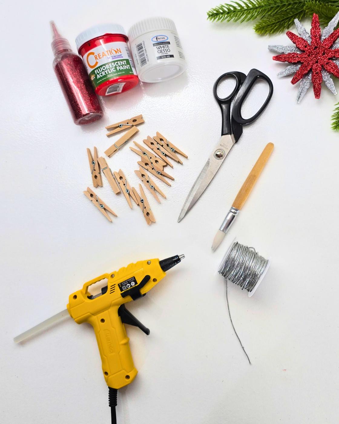 Christmas Ornaments Clothespin Snowflake