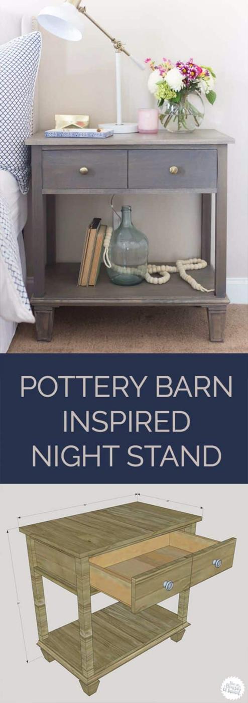 DIY Pottery Barn Inspired Nightstand, a charming DIY nightstand idea for the bedroom and the results are worth it