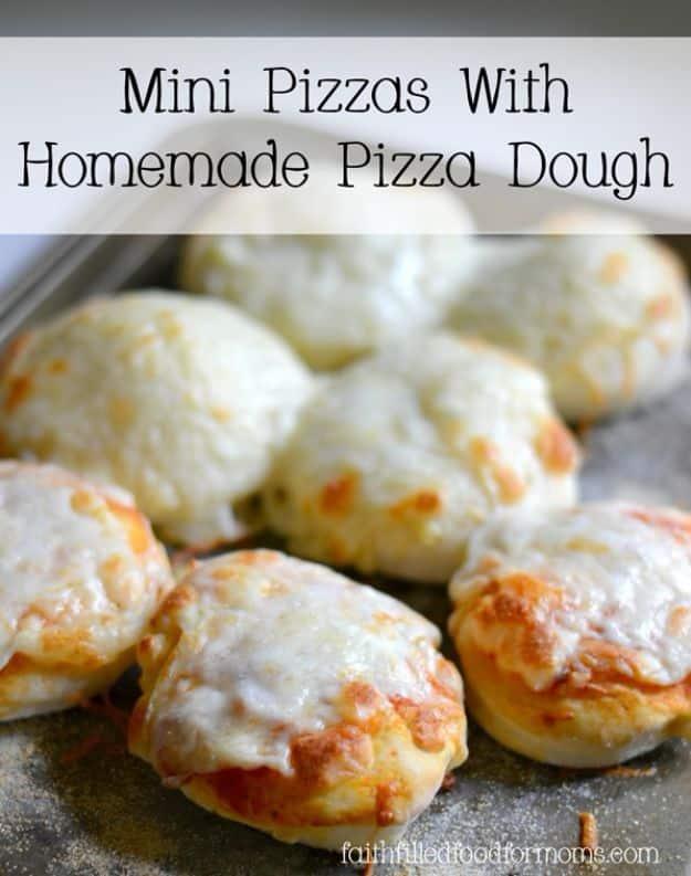 Best Recipes To Teach Your Kids To Cook - Mini Pizzas With Homemade Pizza Dough - Easy Ideas To Show Children How to Prepare Food - Kid Friendly Recipes That Boys and Girls Can Mak