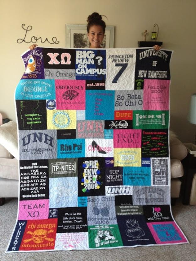 T-Shirt Quilt For Dad, easy to fit into a free afternoon and a great fix using stuff you already have on a shelf