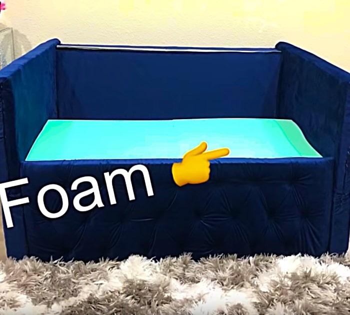 Make a DIY Daybed with storage out of a Samsung TV Box